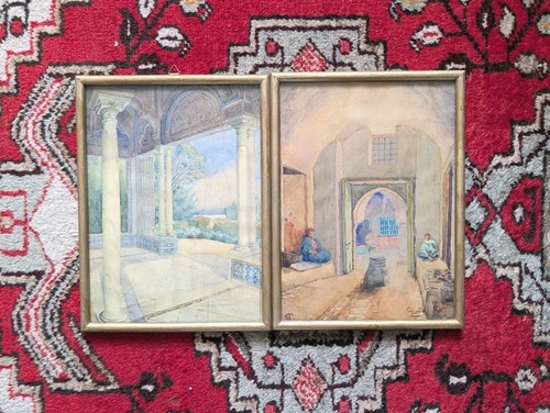 Aquarelle orientaliste médine - orientaliste,