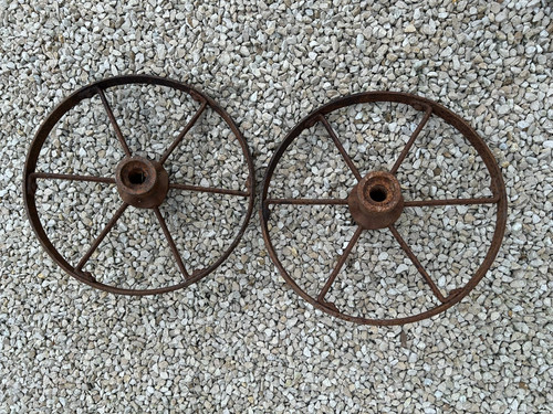 Roues charette en fer - 2,