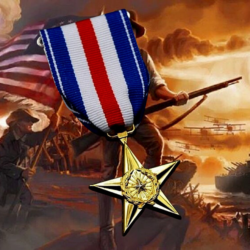 Silver star médaille - -,