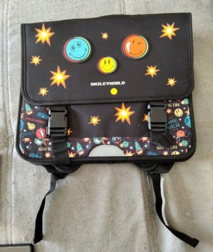 Cartable smiley world - world, neuf