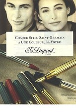 ADVERTISING 1990 DUPONT ballpoint pen fountain pen SAINT GERMAIN