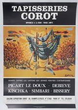 [AFFICHE D'ART] R. DEBIEVE : Le filet aux roseaux #Corot #Paris, 1973