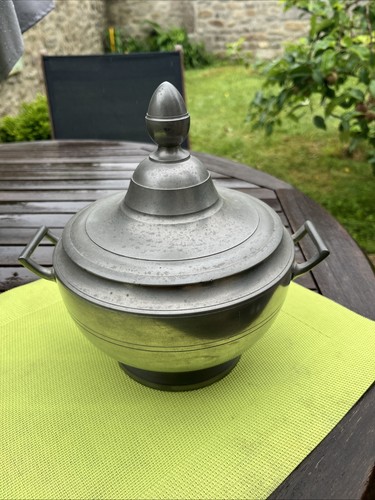 Soupière ancienne étain - soupière,