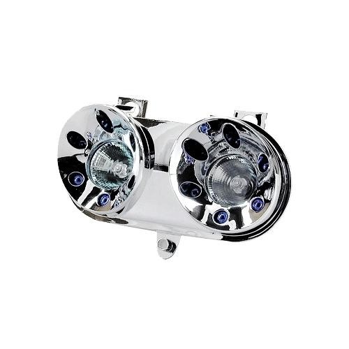 Phare halogène chrome bleu - /,