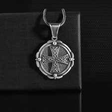Collier croix de templier chevalier pendentif en argent sterling cadeau relig...