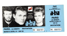 a-ha unused concert ticket -