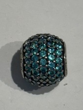 PANDORA STERLING SILVER TEAL PAVE CZ’s BALL 791051MCZ