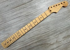 NOS Warmoth Strat Guitar Neck, Birdseye/Flame Maple, Compound Radius, SS, Nitro