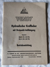 Original Fendt hydraulic power lift 80.3 86.3 operating instructions K70