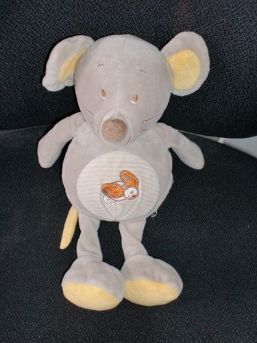 Doudou peluche souris beige - peluche,