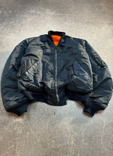 Vintage 90s Alpha Industries MA 1 Bomber Jacket  Reversible Made In USA SzM