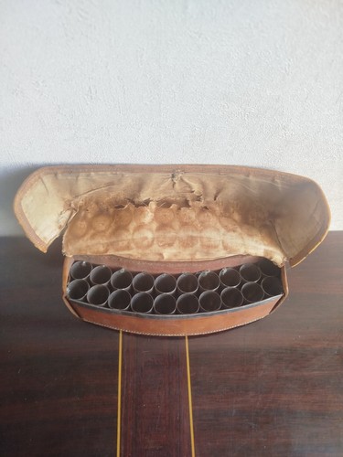 Ancienne cartouchière cuir - cartouchière,