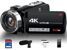 Caméscope Caméra Vidéo 4K, 44MP Vlogging Caméra pour Youtube, Zoom Numérique 18X