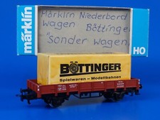 MARKLIN H0 - 4423 - LOW SIDED FLAT WAGON + Container BÖTTINGER / BOX - LN