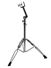 Double Braced 4' Bongo Stand Tripod Adjustable Chrome Heavy Duty Stabilizing Bar