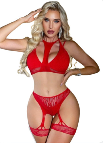 Lingerie rouge sexy mesh - sexy,