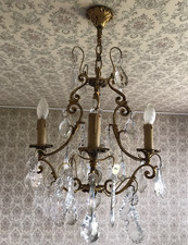 vintage ancien LUSTRE doré