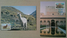 Lot de 2 Cartes 1er Jour 2010 UNESCO Alpaga L'Alhambra Paris 30/11