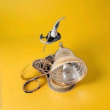 Lampe De Table Ou Chevet Orientable Laiton Dorée ?Acier? Verre Tulipe Liseré Or.