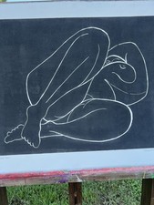 Roger Tassera erotic 1999 white pencil painting & drawing