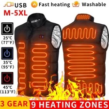 Veste Chauffante USB Électrique Manteau Graphene Hiver Ski Homme Femme