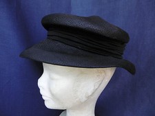 ANCIEN CHAPEAU DE FEMME EN PAILLE NOIRE - VINTAGE