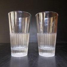 N23.269 Art Deco Table 2 Glasses Crystal Alcohol White Clear Round Vintage