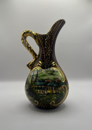 Carafe ancienne décor paysage - carafe,
