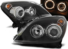 Paire de feux phares Opel Astra H 04-09 angel eyes noir