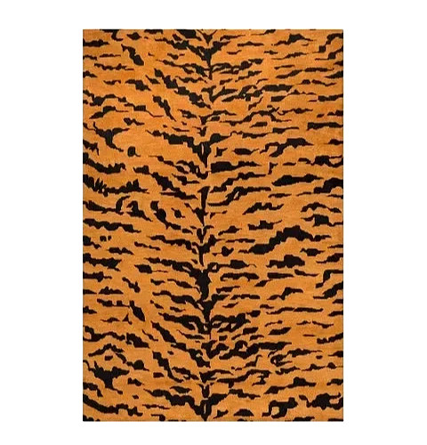 Tapis laine imprimé tigre - laine,