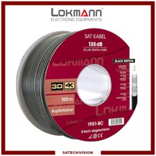 100 m Câble Coaxial 18 PAtC Blindage 135 dB Lokmann Satellite TV Câble HD 3D 4K