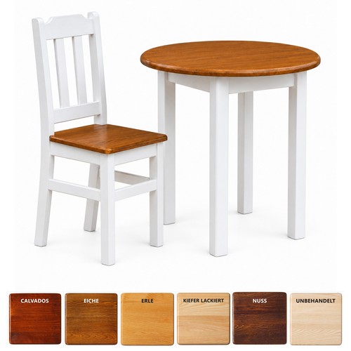 Salle manger pin blanc bois - à,
