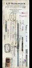 NANCY (54) FERBLANTERIE / BOITES Métalliques "SIMPLEX" Traite en 1927