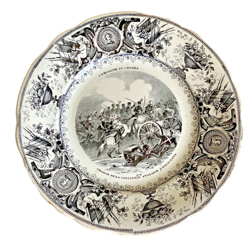 Assiette faïence imprimé - assiette,