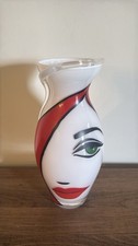 Rare Rosenthal Pop Art Large Glass Vase FACE TO FACE Series - Ekaterina Moré