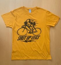 Hizoku Cycles Shut Up Legs T Shirt Mens Medium Yellow M Track Cycling Bikes Velo