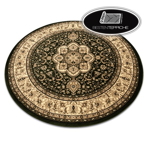 Tapis rond classique vert - rond,