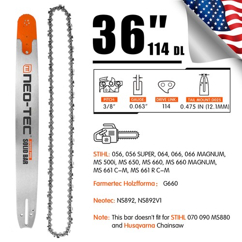 Chainsaw guide bar - 36'',