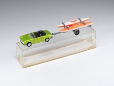 Majorette - 331 - Peugeot 204 Cabriolet and Canoes - Apple Green - In Box