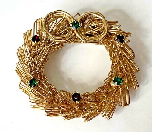 Broche vintage couronne noël - vintage,