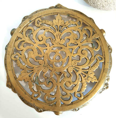 Ancien dessous plat rond en - de,