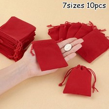 10 X Cordon Velours Bijouterie Sacs Mariage Fête Cadeau Pochette Haut Flanelle