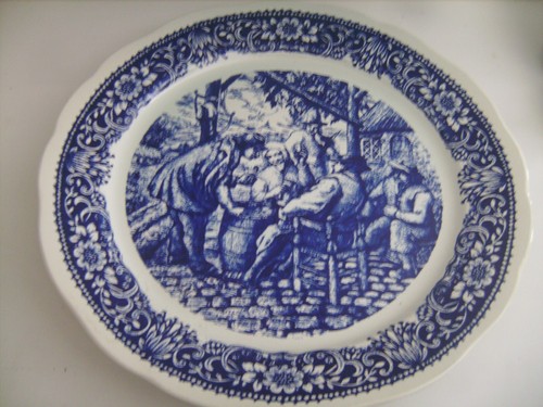 Grand plat faïence boch - plat, en