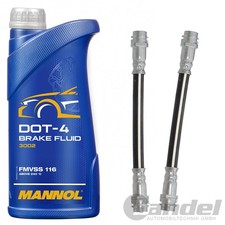 2 X Flexible Frein Arrière + 1L mannol Point 4 Pour Audi A3 Seat Ibiza Skoda