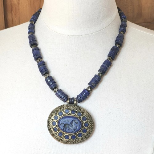 Collier lapis lazuli avec - lapis,