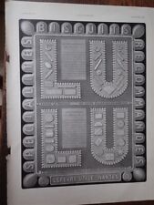 biscuits LU NANTES + COGNAC + RONEO publicité papier ILLUSTRATION 1932