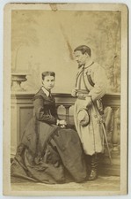 CDV 1867 d'Alessandri à Rome. Madeleine et Alain de Charette. Zouave pontifical.