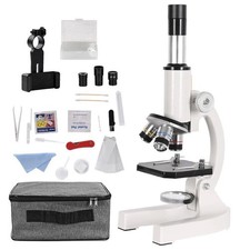 Microscope Monoculaire 40X-2000X LED Support Téléphone HD Laboratoire Étudiant
