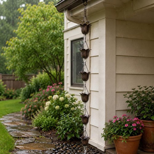 Chaîne pluie métal tulipe - chaîne,