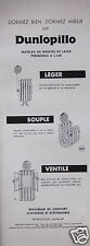 ADVERTISEMENT 1959 DUNLOPILLO LATEX FOAM MATTRESS - SAVIGNAC - ADVERTISING